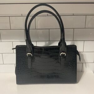Tosoco Black Faux Crocodile Style Purse
